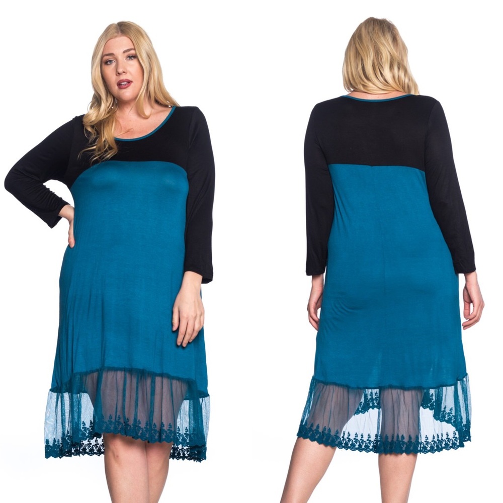 6 PACKS MADE IN USA PLUS SIZE Teal Dresses